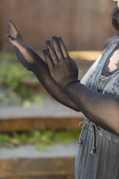 Opera Length Fishnet Gloves - Image 3