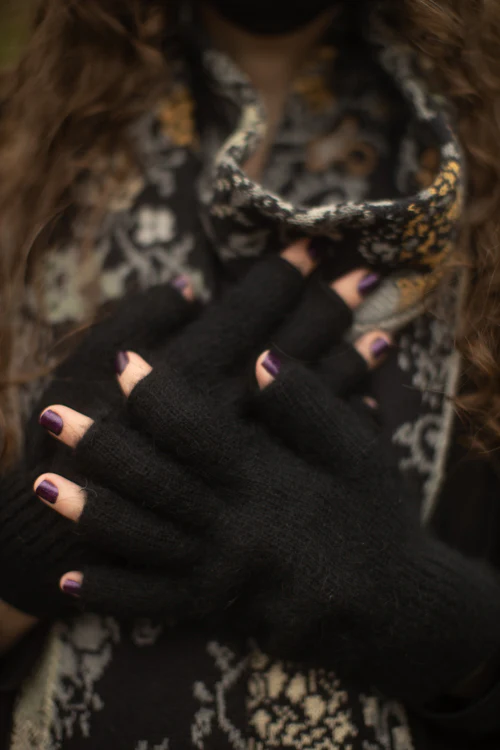 Orkney Angora Thermal Fingerless Gloves - Image 3
