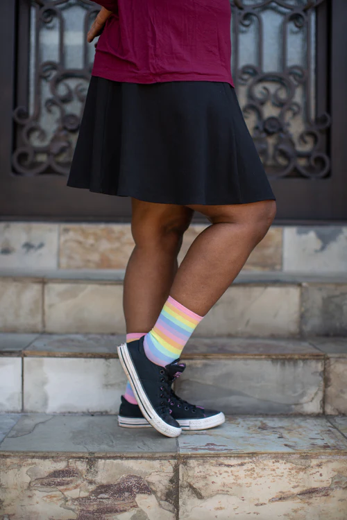 Pastel Rainbow Striped Crew - Image 5
