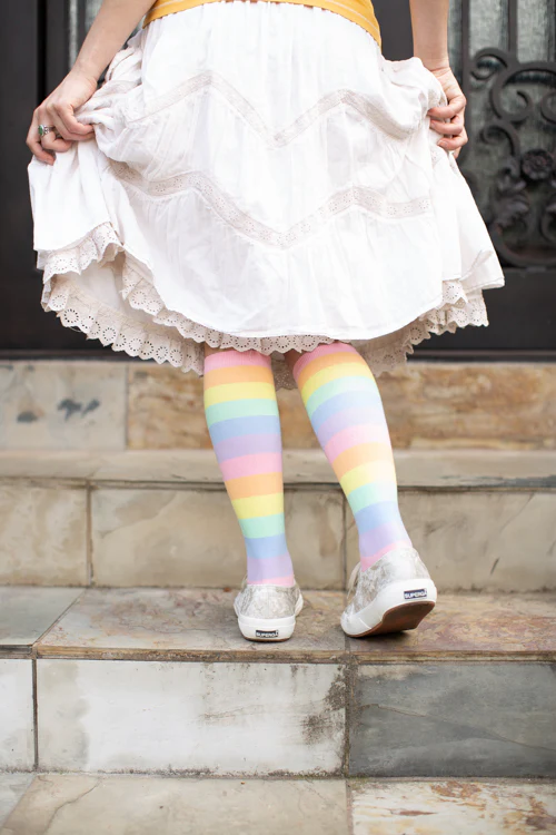 Pastel Rainbow Striped Knee High - Image 3