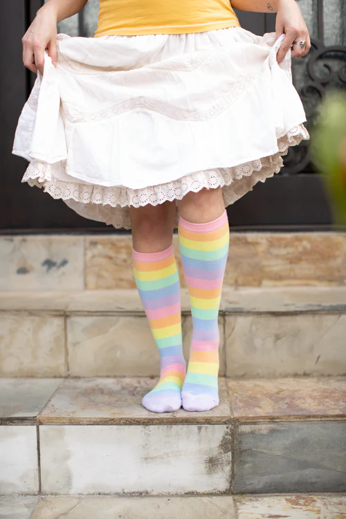 Pastel Rainbow Striped Knee High - Image 4
