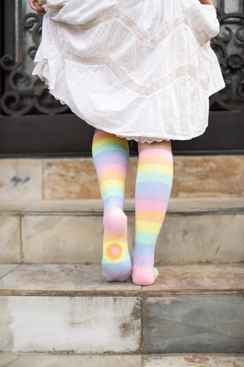 Pastel Rainbow Striped Knee High - Image 5