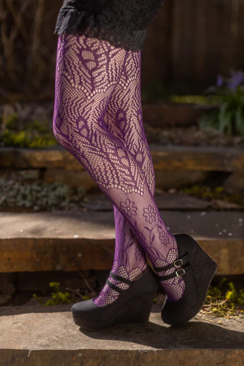Peacock Feathers Net Tights - Image 4