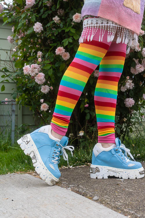 Pink Rainbow Leg Warmers - Image 2