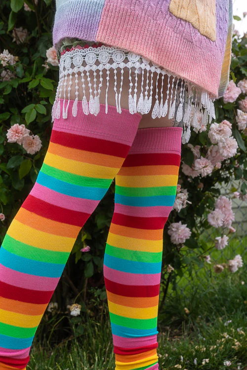 Pink Rainbow Leg Warmers - Image 3