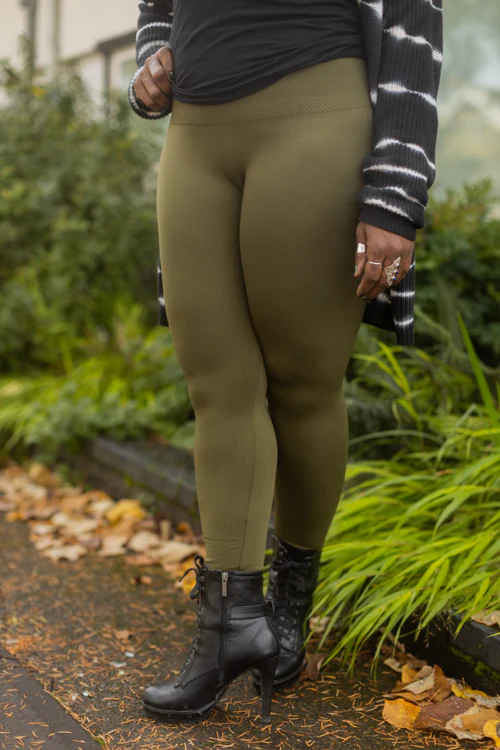 Plus Size High Waisted Fleece Lined Leggings