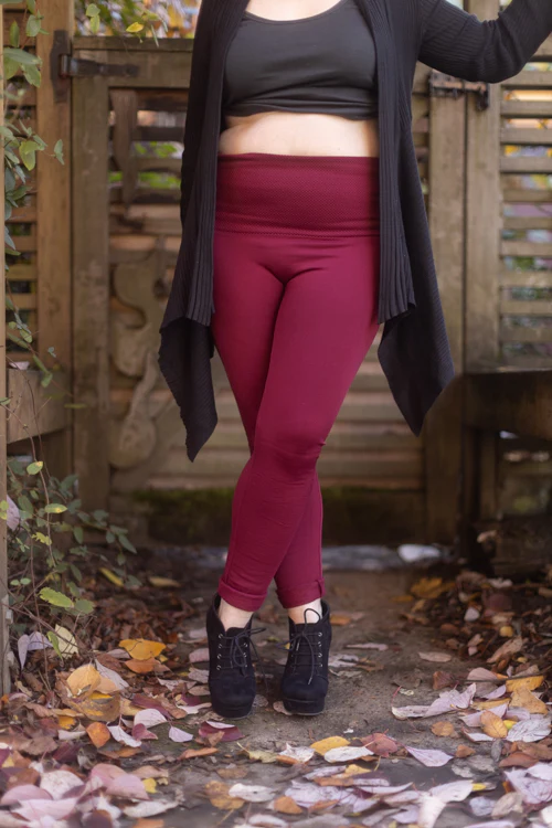 Plus Size High Waisted Fleece Lined Leggings - Image 14