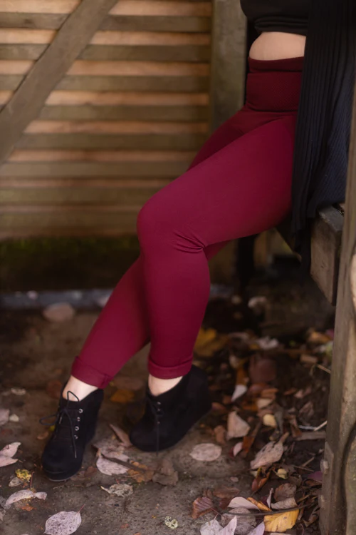 Plus Size High Waisted Fleece Lined Leggings - Image 17