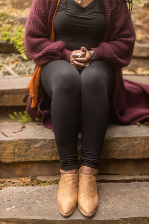Plus Size High Waisted Fleece Lined Leggings - Image 5