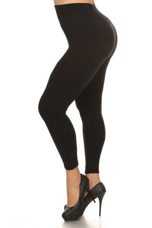 Plus Size High Waisted Fleece Lined Leggings - Image 7