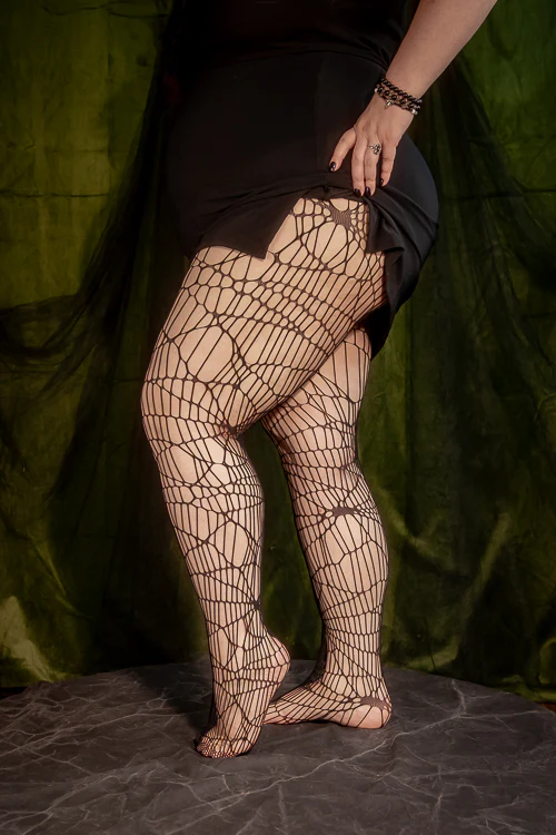 Plus Size Spinner Thread Net Tights - Image 2