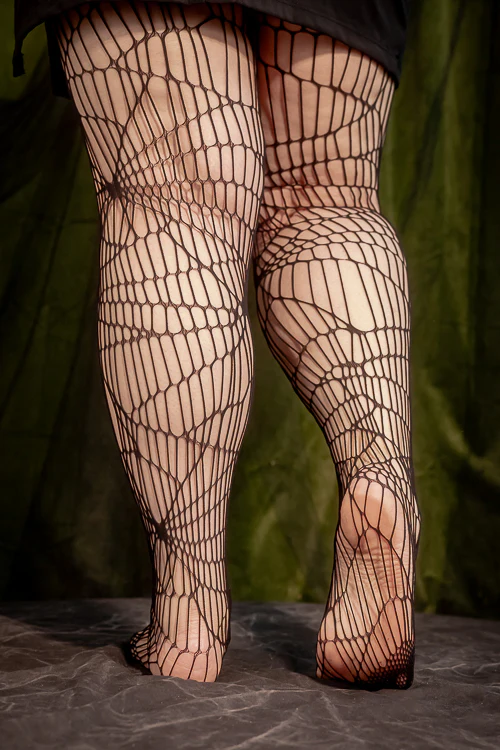 Plus Size Spinner Thread Net Tights - Image 3
