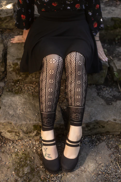 Primrose Deco Net Footless Tights - Image 4