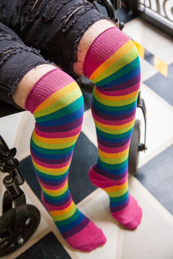 Rainbow Dreams Knee Socks - Bright Rainbow - Image 3