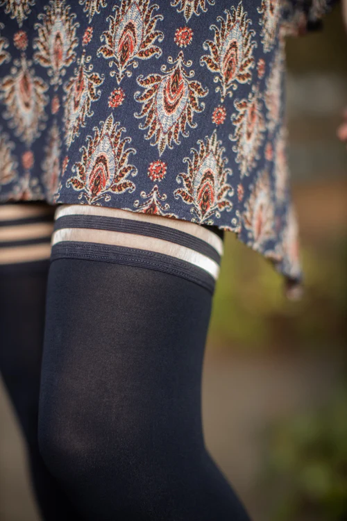 Selma Opaque Thigh High with Stay-Up Top - Image 4