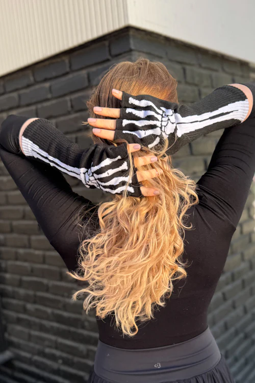 Skeleton Fingerless Gloves - Image 2