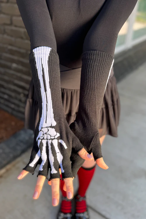Skeleton Fingerless Gloves - Image 4