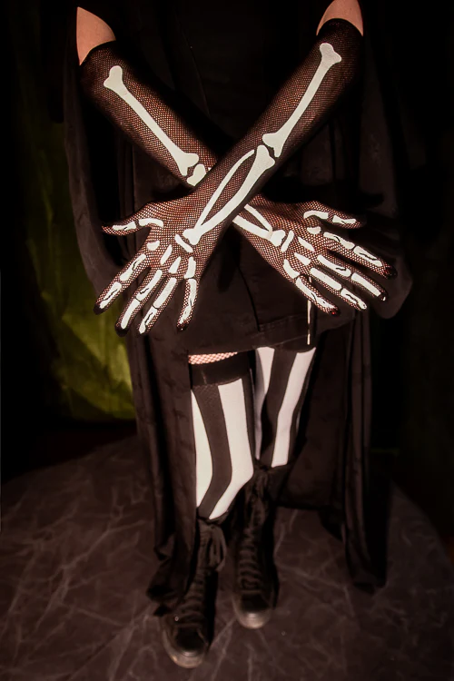 Skeleton Fishnet Long Gloves - Image 3