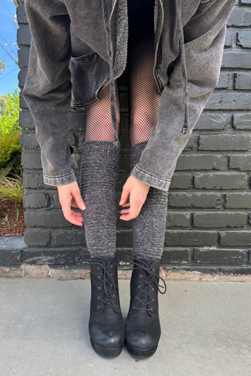 Slinky Tweed Knit Thigh High Socks - Image 10