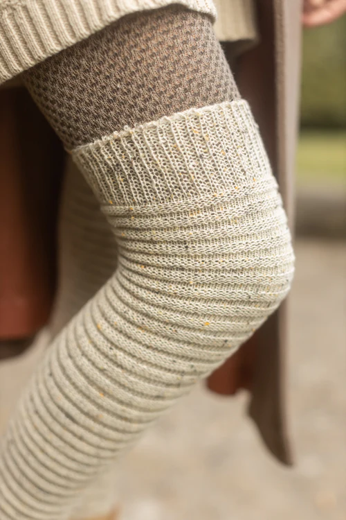 Slinky Tweed Knit Thigh High Socks - Image 17