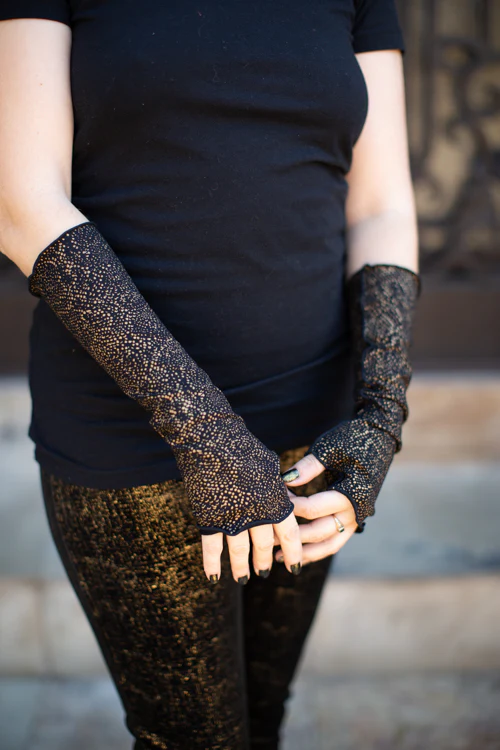Snake Print Reversible Arm Warmers - Image 3