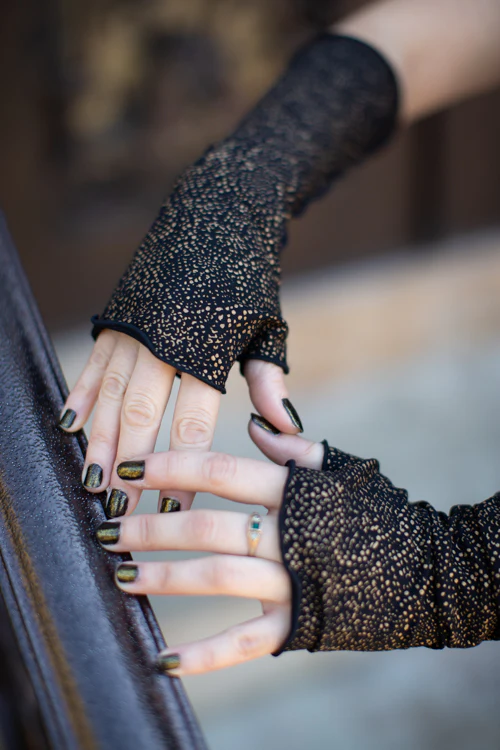 Snake Print Reversible Arm Warmers - Image 4
