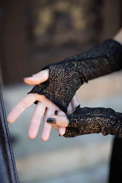 Snake Print Reversible Arm Warmers - Image 5