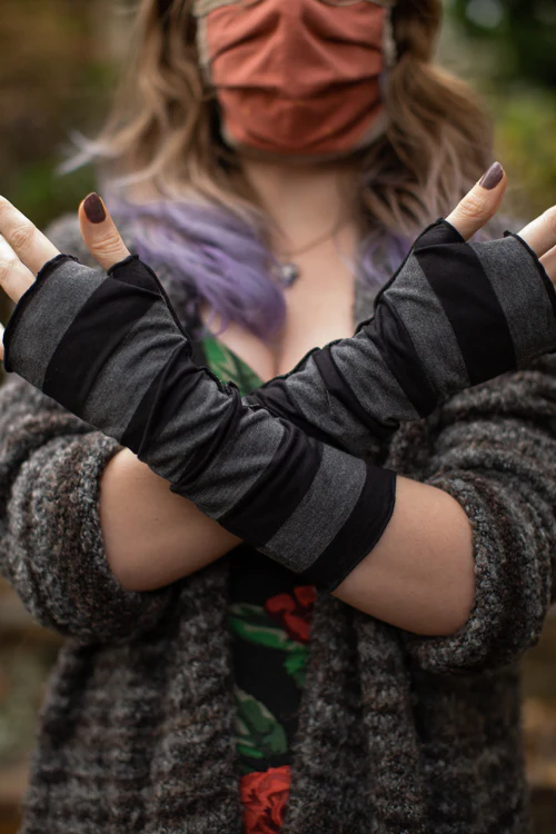 Soft Rayon Striped Arm Warmers - Image 2
