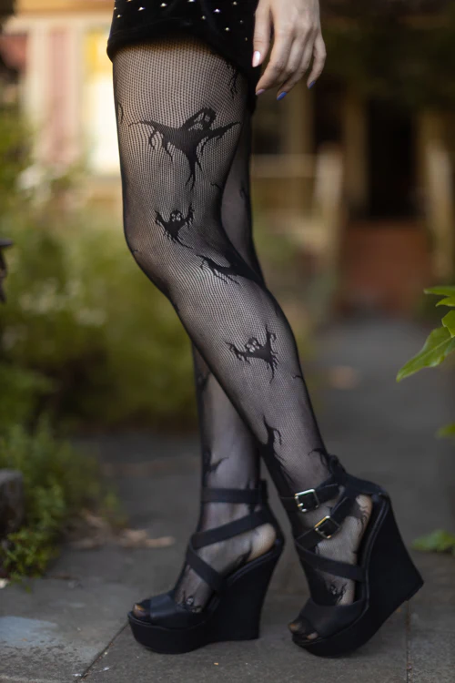 Spooky Ghost Fishnet Tights - Image 4
