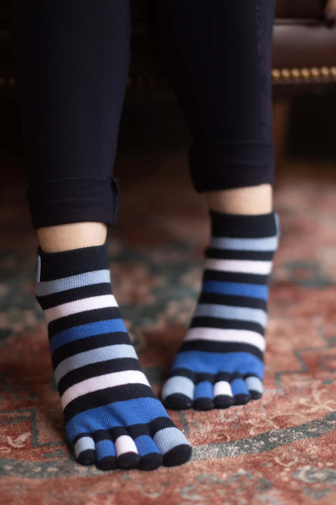 Striped Anklet Toe Socks - Image 3