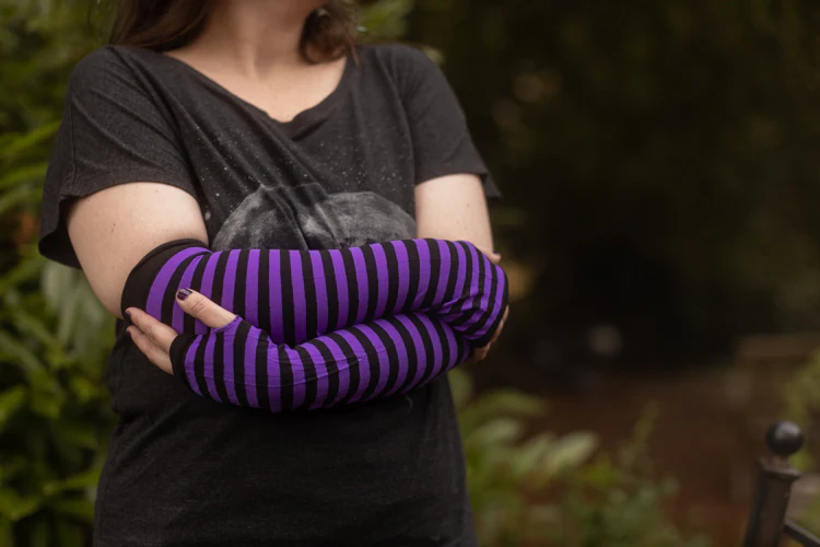 Striped Nylon Arm Warmers - Image 11
