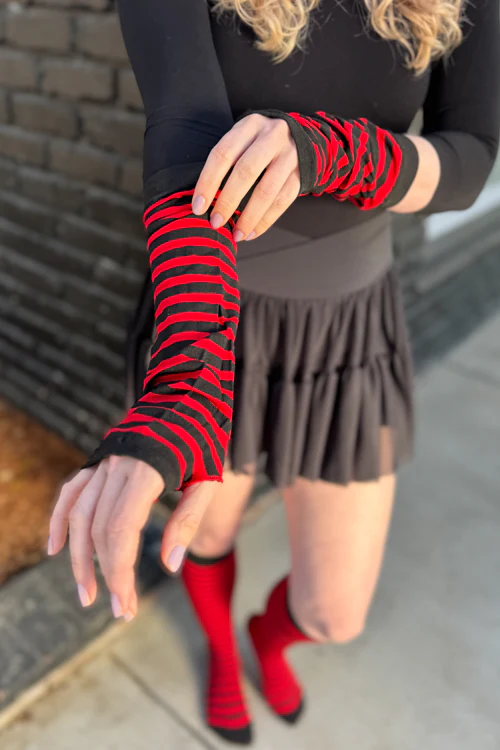 Striped Nylon Arm Warmers - Image 12
