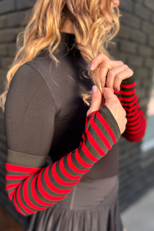 Striped Nylon Arm Warmers - Image 15