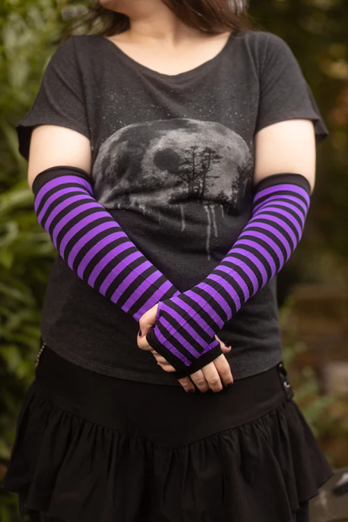 Striped Nylon Arm Warmers - Image 3