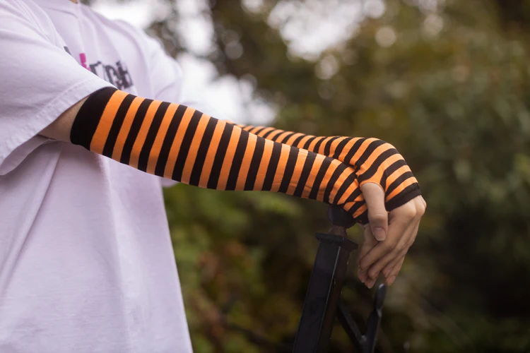 Striped Nylon Arm Warmers - Image 7