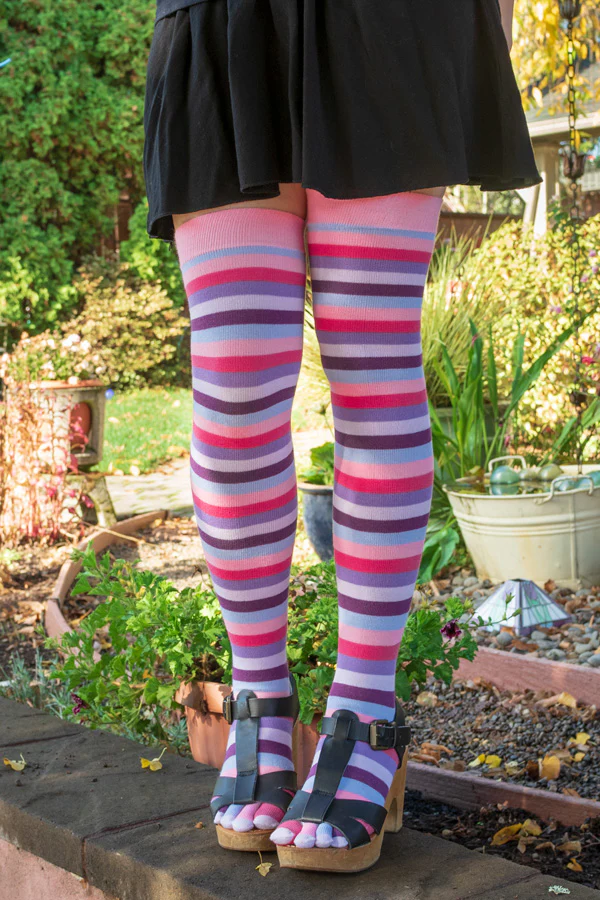Striped Over the Knee Toe Socks - Image 13
