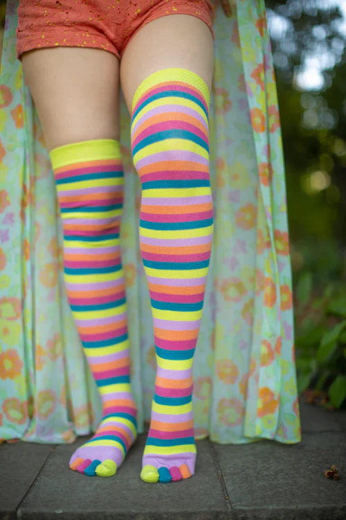 Striped Over the Knee Toe Socks - Image 14