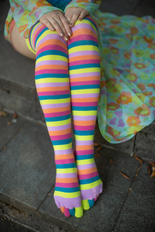 Striped Over the Knee Toe Socks - Image 17