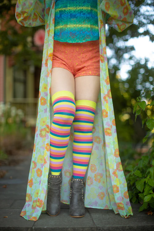 Striped Over the Knee Toe Socks - Image 18