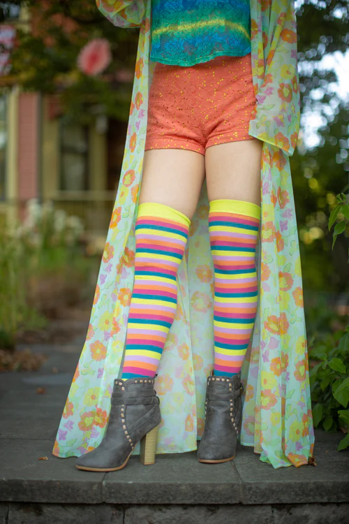 Striped Over the Knee Toe Socks - Image 19