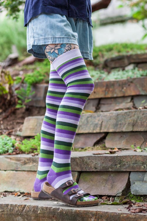 Striped Over the Knee Toe Socks - Image 20