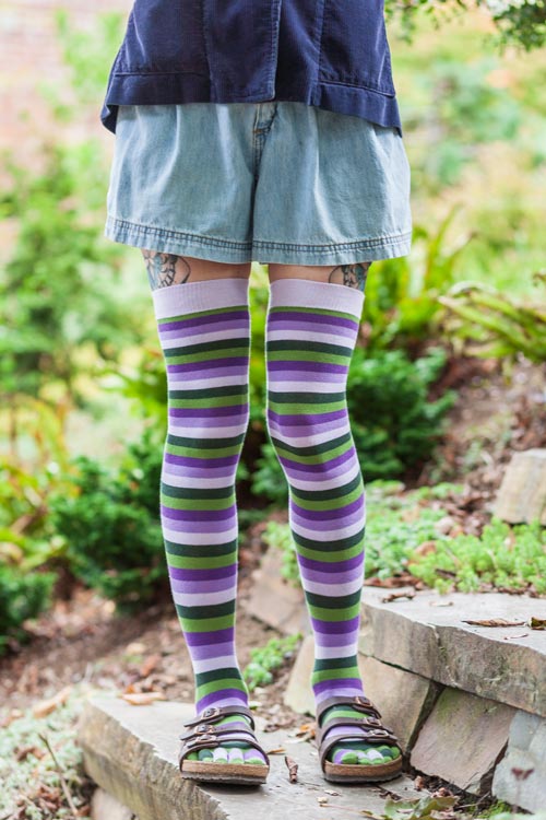 Striped Over the Knee Toe Socks - Image 21