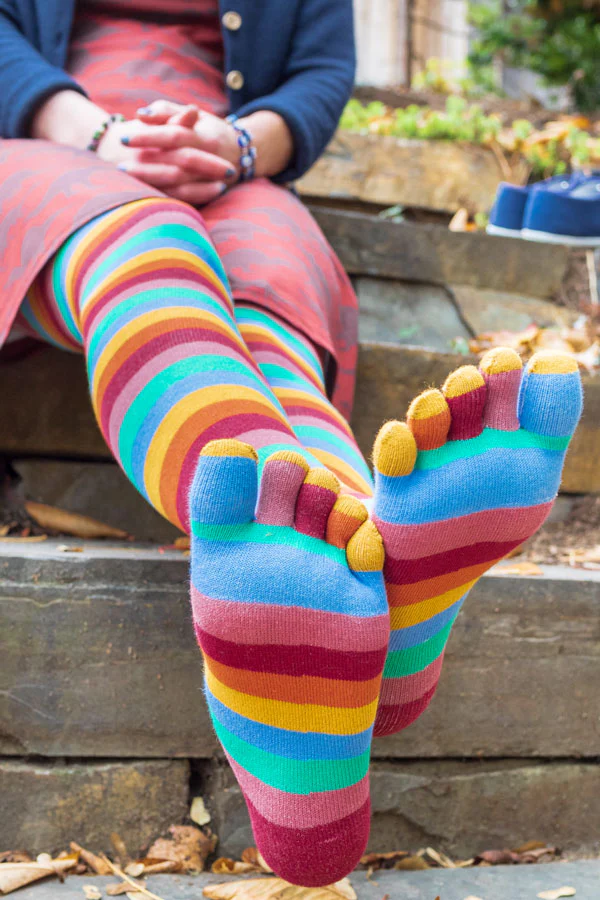 Striped Over the Knee Toe Socks - Image 26