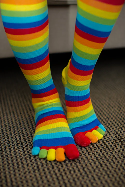 Striped Over the Knee Toe Socks - Image 30