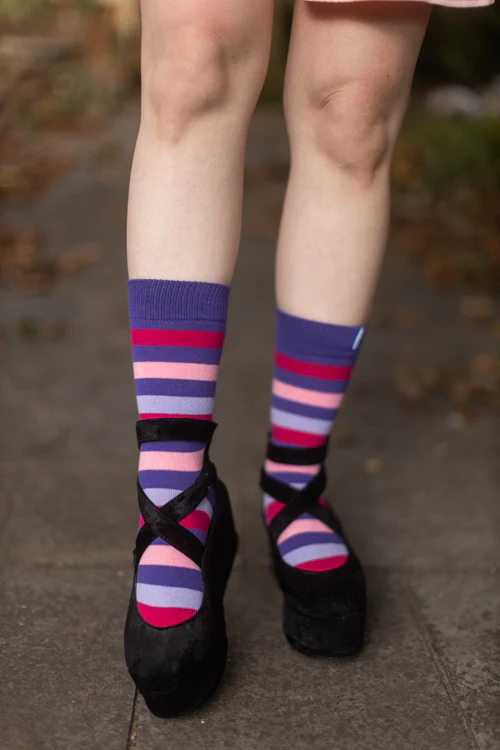 Stripy Crew Toe Socks - Image 13