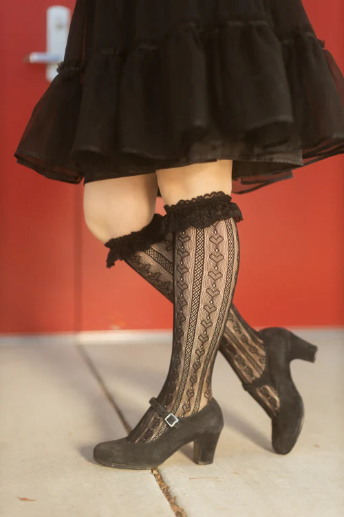 Sweetheart Ruffle Cuff Knee High - Image 2