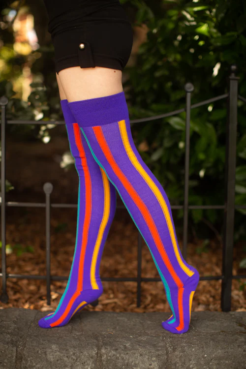 Thigh's the Limit Vertical Striped Socks - Image 2