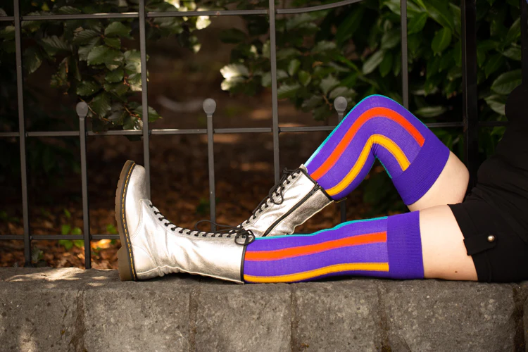 Thigh's the Limit Vertical Striped Socks - Image 5