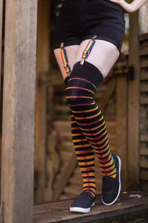 Gradient Stripes Tie Dyed Extraordinary Thigh High - Image 3