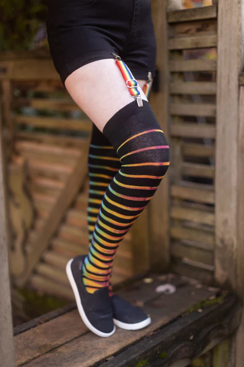 Gradient Stripes Tie Dyed Extraordinary Thigh High - Image 5